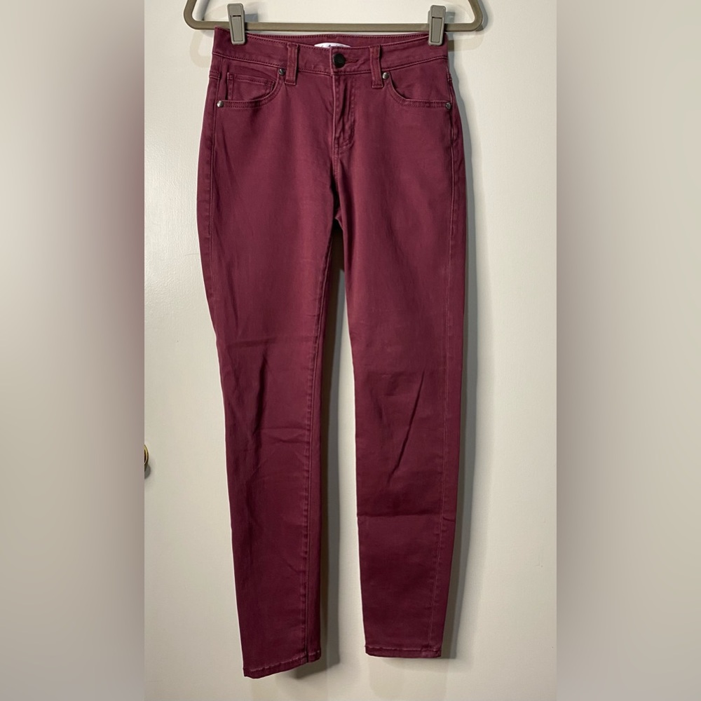 Cabi burgundy maroon pants skinny mid/low rise